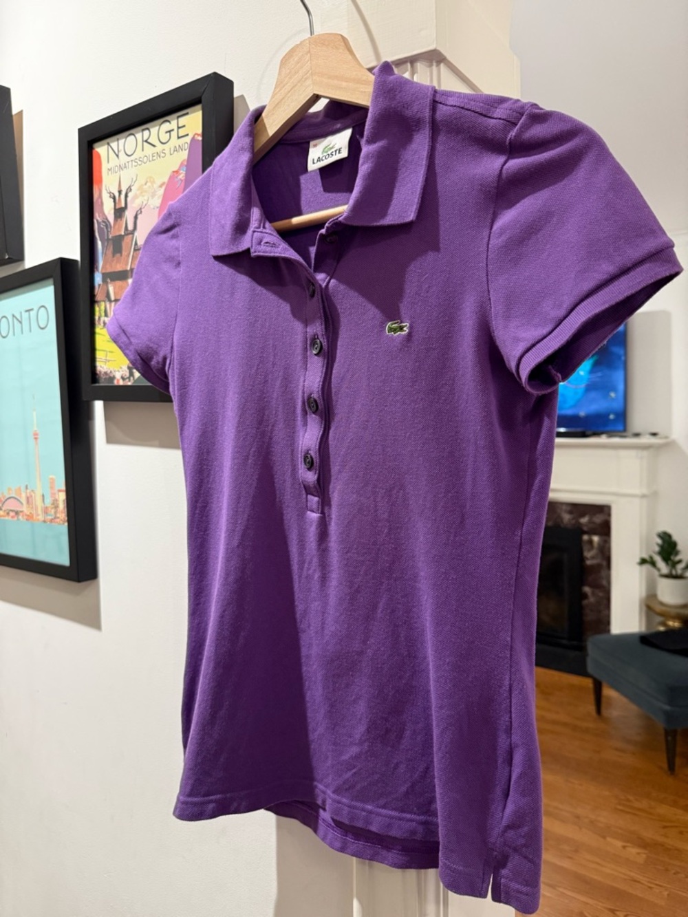 Lacoste Women's Purple Short Sleeve Polo